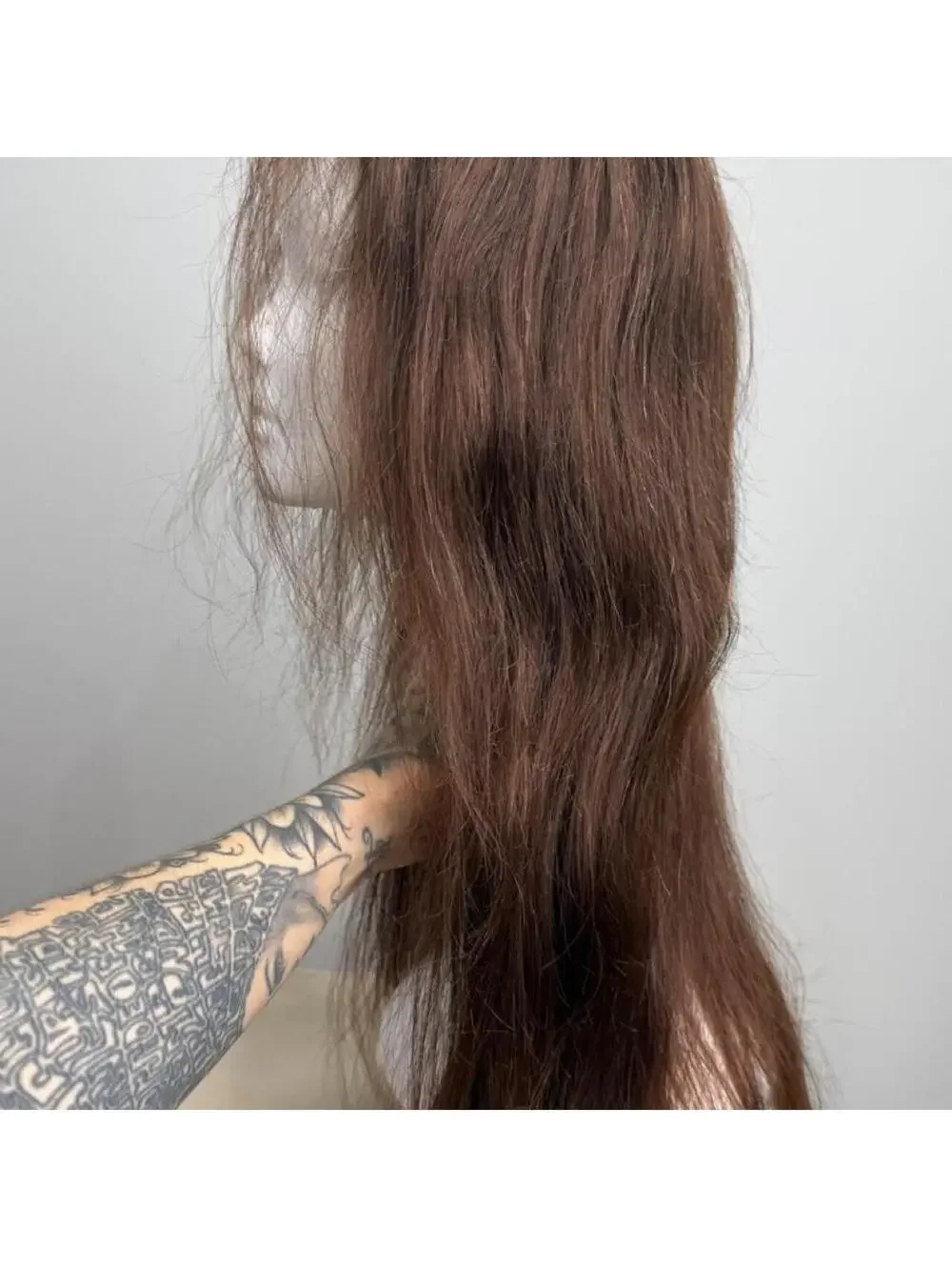 100% Human Hair Lace Front Wig, Brown Straight #4, New Without Tags